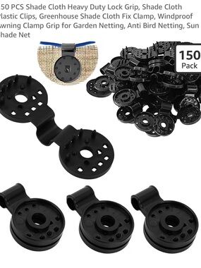 Heavy-Duty Shade Cloth Clips - Black (150 PCS)